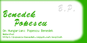 benedek popescu business card